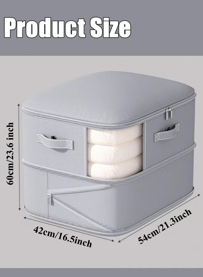 JACIRCLE Self Compression Storage Bags Large Capacity Blanket Storage Bags 2-Layer Ultra Space Closet Organizers Saving Self Compression Organizer, Washable Compression Bags for Storage for Bedding, Pillow, Duvet, Sheet Storage with Zipper Window - Image 2